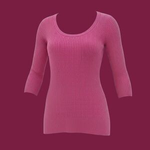 Pink Rose Ribbed Top